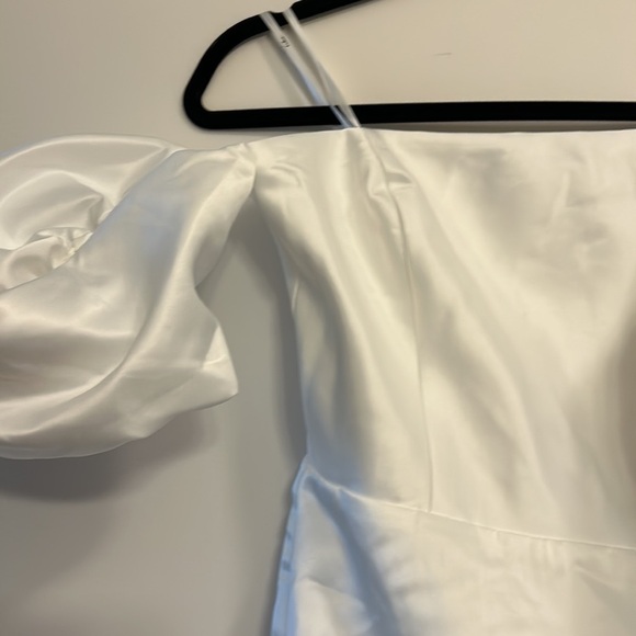Lulus Significant Sensation White Satin Off-the-Shoulder Mini Dress, Small NWT - Picture 6 of 11